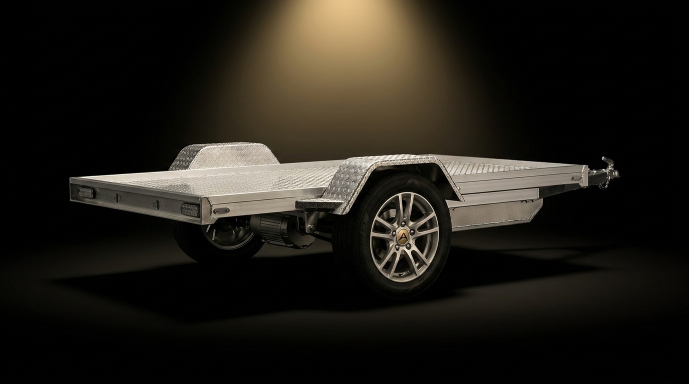Aslin 3.0 LR powered trailer on black stage
