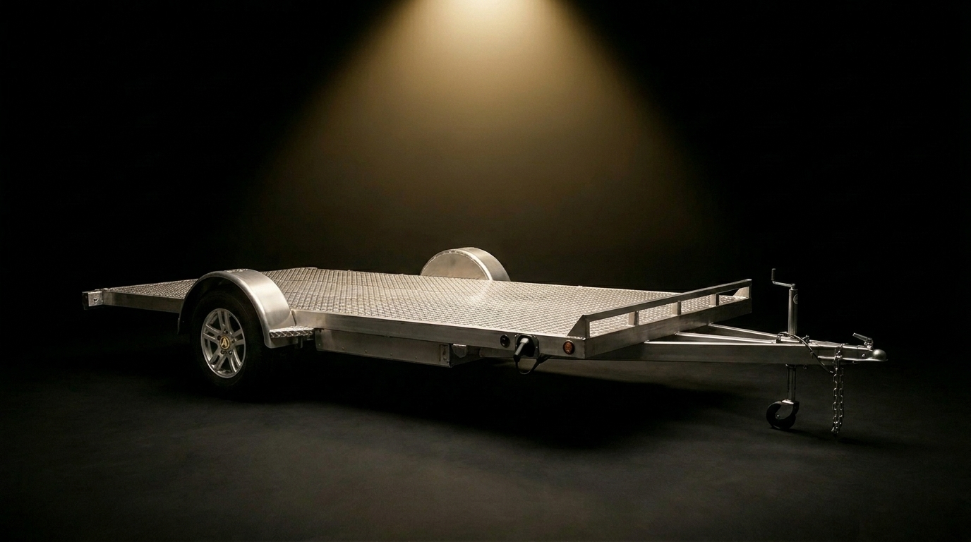 Aslin 5.0 LR powered trailer on black stage