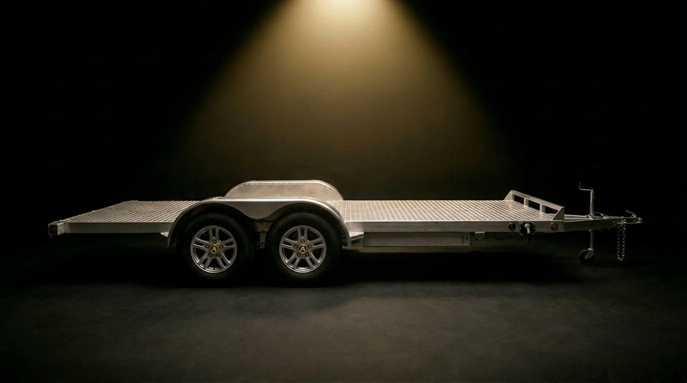Aslin 7.0 LR powered trailer on black stage